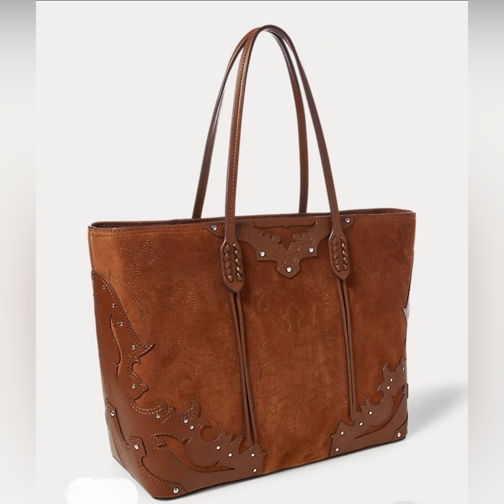 Ralph Lauren Western Suede and Leather Tote Bag